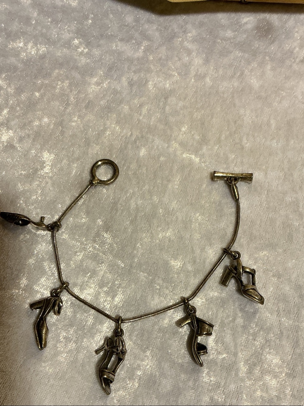 Silver-Tone High Heel Charm Bracelet